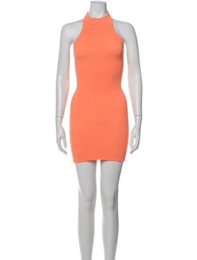 Pre-owned Hunza G Nylon Mini Dress In Orange