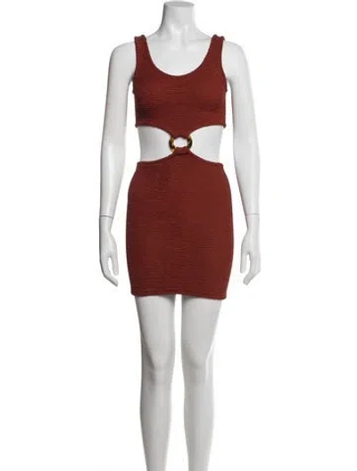 Pre-owned Hunza G Nylon Mini Dress In Orange