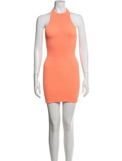 Pre-owned Hunza G Nylon Mini Dress In Orange