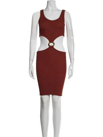 Pre-owned Hunza G Nylon Mini Dress In Orange