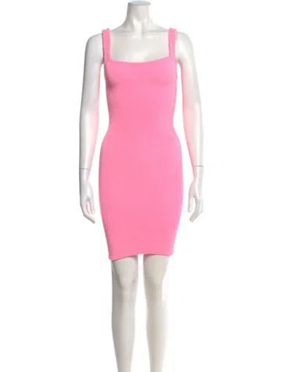 Pre-owned Hunza G Nylon Mini Dress In Pink