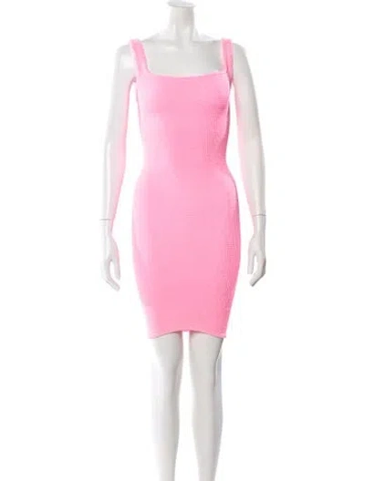 Pre-owned Hunza G Nylon Mini Dress In Pink