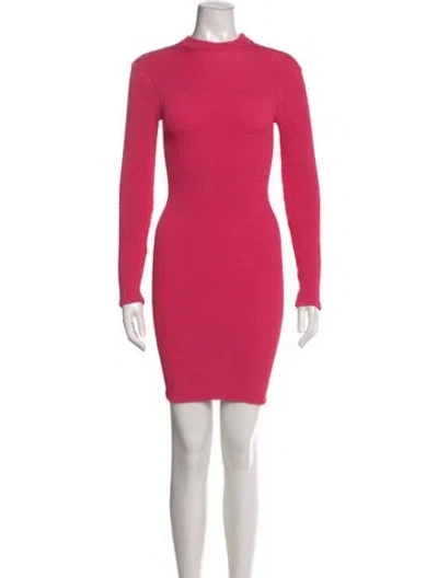 Pre-owned Hunza G Nylon Mini Dress In Pink