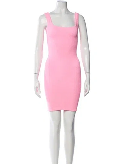Pre-owned Hunza G Nylon Mini Dress In Pink