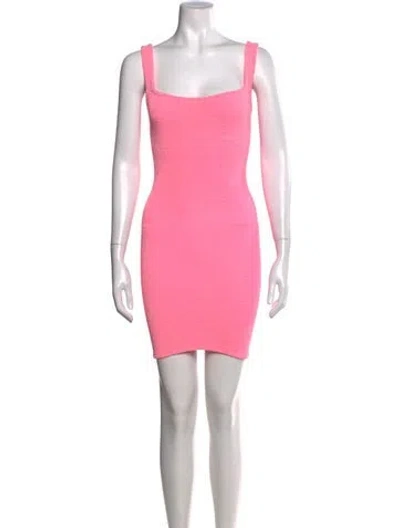 Pre-owned Hunza G Nylon Mini Dress In Pink