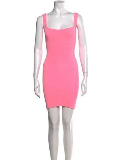 Pre-owned Hunza G Nylon Mini Dress In Pink