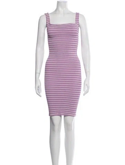 Pre-owned Hunza G Nylon Mini Dress In Purple