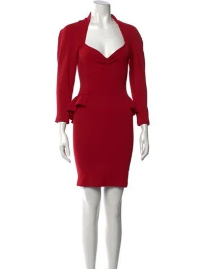 Pre-owned Hunza G Nylon Mini Dress In Red