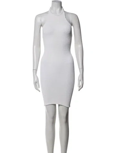 Pre-owned Hunza G Nylon Mini Dress In White