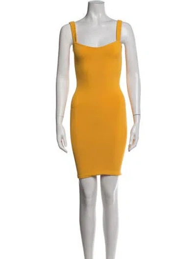 Pre-owned Hunza G Nylon Mini Dress In Yellow
