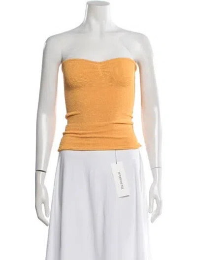 Pre-owned Hunza G Nylon Strapless Crop Top In Orange
