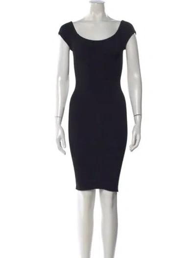 Pre-owned Hunza G Off-the-shoulder Knee-length Dress In Black