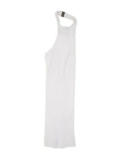 Pre-owned Hunza G Off-the-shoulder Long Dress In White