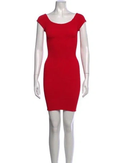 Pre-owned Hunza G Off-the-shoulder Mini Dress W/ Tags In Red