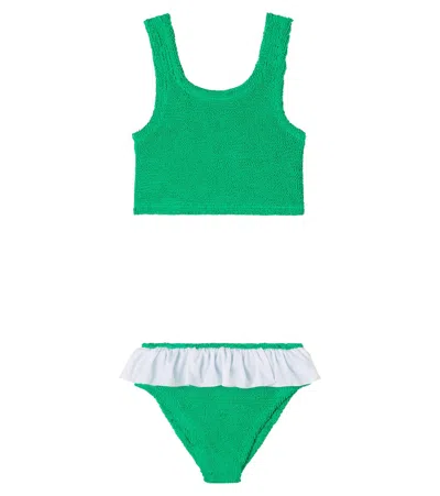 Hunza G Kids' Olive Bikini In Green