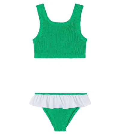 Hunza G Kids' Olive Bikini In Green