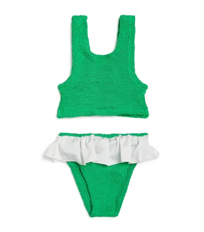 Hunza G Kids' Olive Bikini In Green