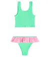 Hunza G Olive Bikini In Lime Bubblegum