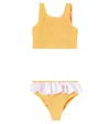 Hunza G Olive Ruffled Bikini In Orange