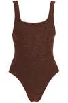 Hunza G Maya Swimsuit Metallic Chocolate One Size