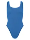 Hunza G Square Neck Swimsuit In Metallic