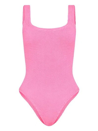 Hunza G One-piece Swimsuit With Ruffles In Multicolor