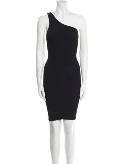 Pre-owned Hunza G One-shoulder Mini Dress In Black