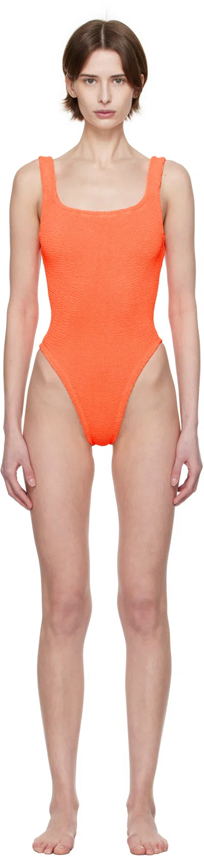 Hunza G Orange Square Neck Swimsuit