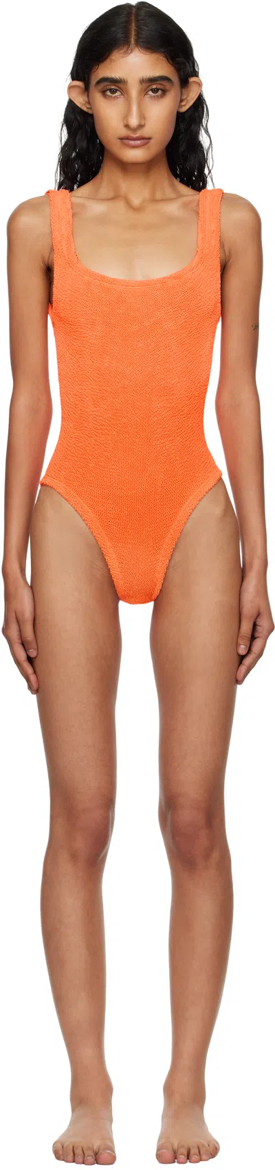 Hunza G Orange Square Neck Swimsuit