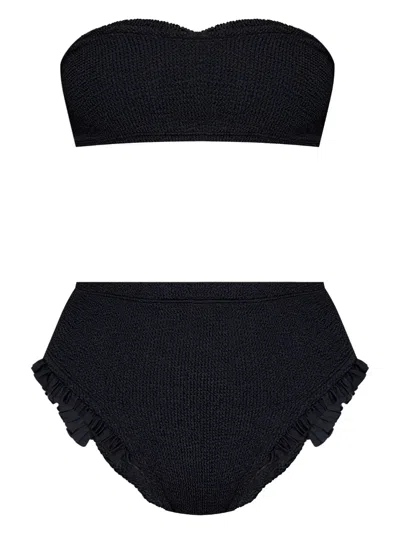 Hunza G Osiris Frill Bikini Set In Black