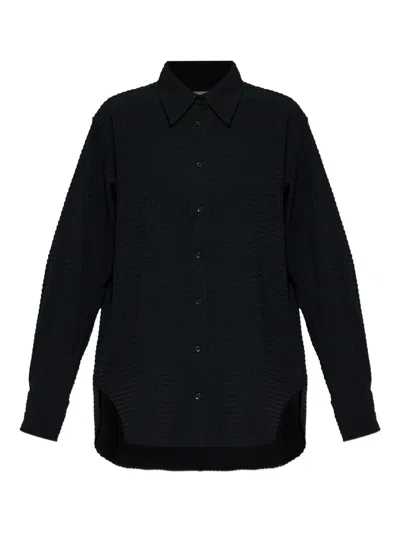 Hunza G Oversized Seersucker Shirt In Black