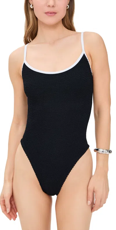 HUNZA G PAMELA CONTRAST ONE PIECE BLACK/WHITE