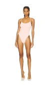 Hunza G Pamela Contrast Swim One Piece In Peach