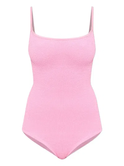 Hunza G Pamela Crinkle Swimsuit In Pink