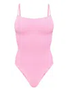 Hunza G Pamela Crinkle Swimsuit In Pink