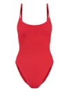 Hunza G Pamela Crinkle-texture Swimsuit In Red