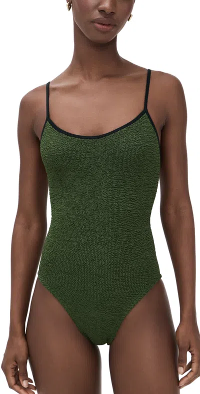 Hunza G Pamela One Piece Metallic Khaki/black