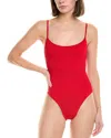 Hunza G Pamela Crinkle-texture Swimsuit In Red