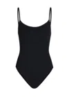 Hunza G Pamela Seersucker Swimsuit In Black