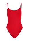 Hunza G Camille Crinkle One Piece Swimsuit In Red