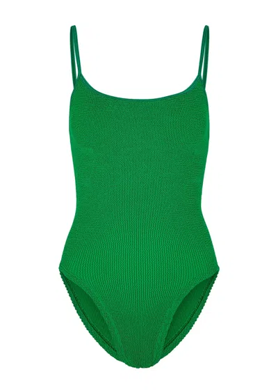Hunza G Pamela Seersucker Swimsuit, Swimsuit, Green