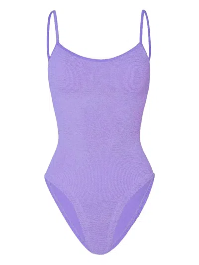 Hunza G Pamela Spaghetti-strap Swimsuit In Purple