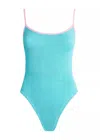 Hunza G Pamela Swim Aqua/bubblegum In Blue