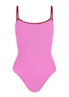 Hunza G Pamela Swim Contrast Bubblegum/red In Pink