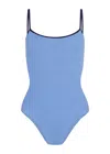 Hunza G Pamela Swim Contrast Cornflower/navy In Blue