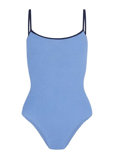 Hunza G Pamela Swim Contrast Cornflower/navy In Blue