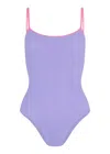 Hunza G Pamela Swim Contrast Lilac/bubblegum In Purple