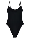 Hunza G Pamela Square-neck Crinkle-knit Swimsuit In Black