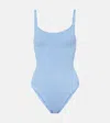 Hunza G Square Neck One Piece Swimsuit In Blue