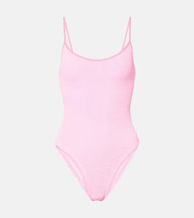 Hunza G Pamela Swimsuit In Bubblegum/red
